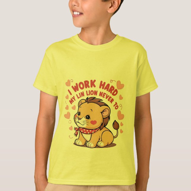 Leende Lejona Unge - Cute Lycklig Baby Lejon T-Shi T Shirt (Framsida)