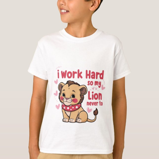 Leende Lejona Unge - Cute Lycklig Baby Lejon T-Shi T Shirt (Framsida)