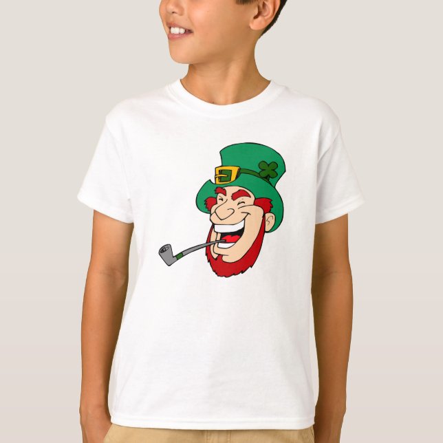 Leende Leprechaun St. Patrick's Day T-shirt (Framsida)