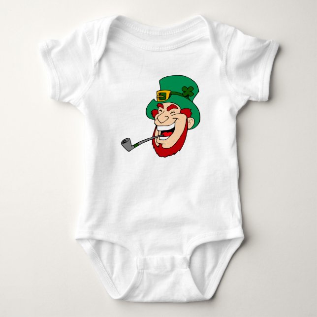 Leende Leprechaun St. Patrick's Day Tee Shirt (Framsida)