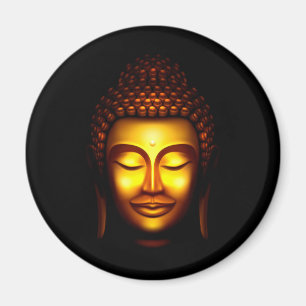 Leende Lord Buddha Guld och Svart Magnet