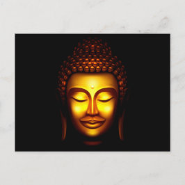 Leende Lord Buddha Guld och Svart Vykort