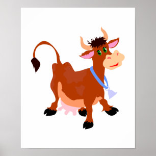 leende lycklig ko poster