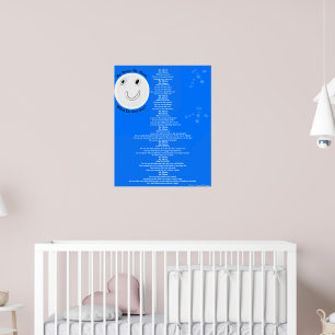 Leende månstjärnor Barn dikt Stor Poster