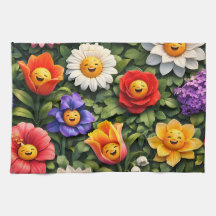 Leende mjau whimsical glad blomma te