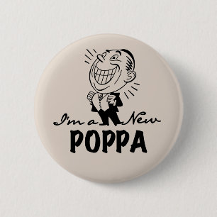 Leende New Poppa T-shirts och presenter Knapp
