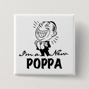 Leende New Poppa T-shirts och presenter Knapp