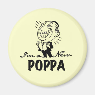 Leende New Poppa T-shirts och presenter Magnet