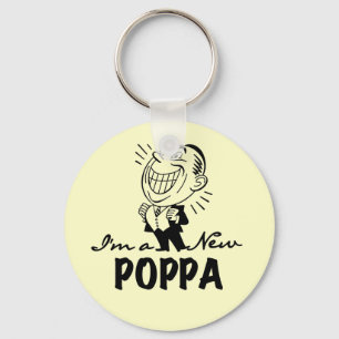 Leende New Poppa T-shirts och presenter Nyckelring