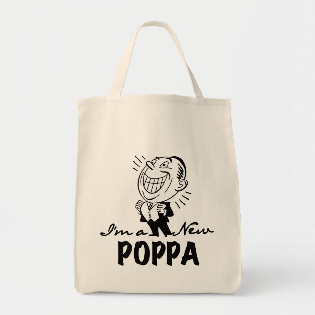 Leende New Poppa T-shirts och presenter Tygkasse (Framsidan)