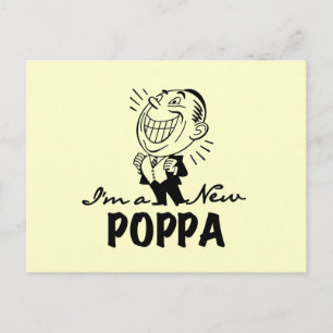 Leende New Poppa T-shirts och presenter Vykort