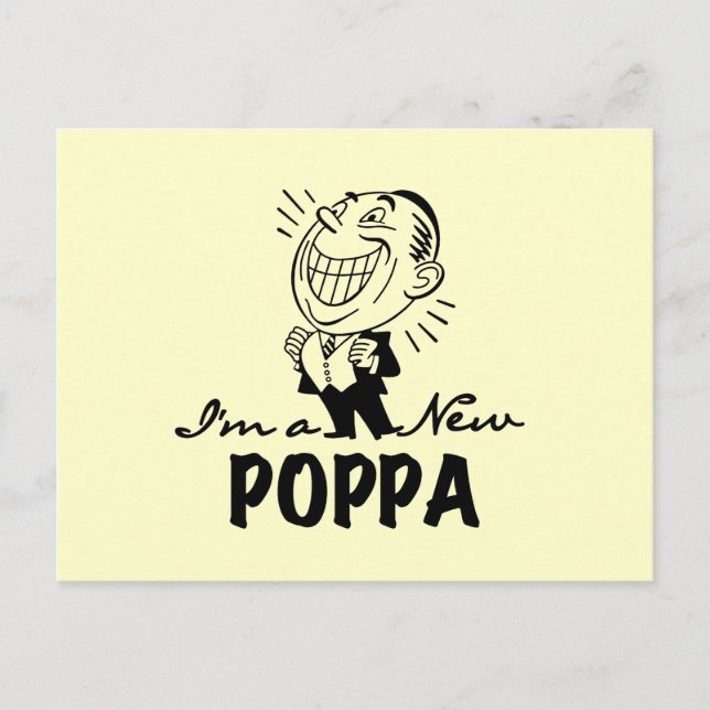Leende New Poppa T-shirts och presenter Vykort (Framsida)