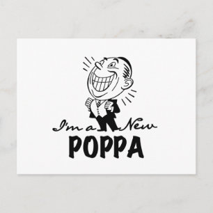 Leende New Poppa T-shirts och presenter Vykort
