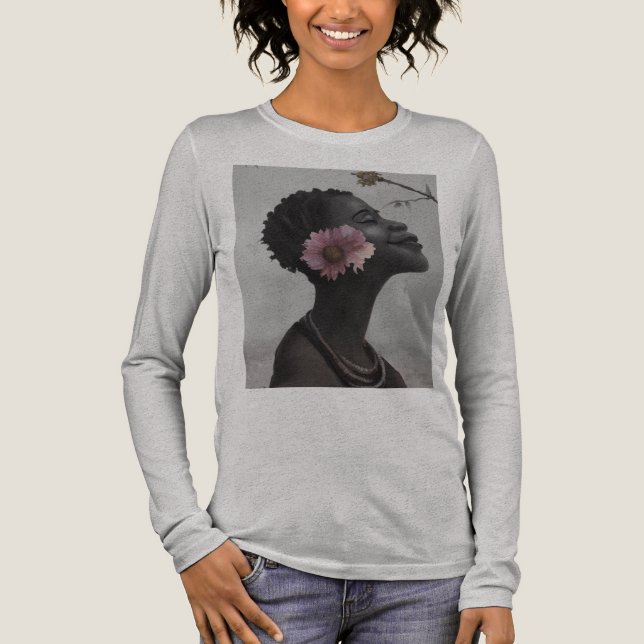 leende och blomma t shirt (Framsida)