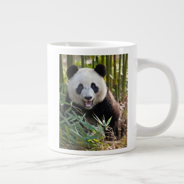Leende Panda Porträtt Jumbo Mugg (Höger)