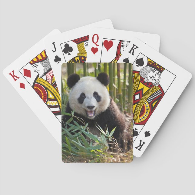 Leende Panda Porträtt Spel Kort (Baksidan)