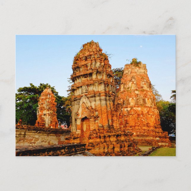 Leende prangar i Wat Mahathat Vykort (Framsida)