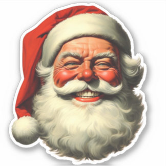 Leende Santa Retro Vintage Stil Die-cut Klistermärken