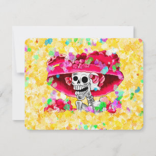 Leende Skelettkvinna Dia De Los Muertos Inbjudningar