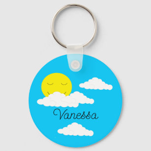 Leende sol nyckelring