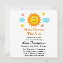 Leende solsken Här kommer solen Baby Shower