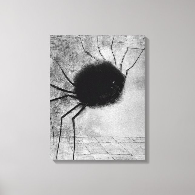 Leende spindel av Odilon Redon, Vintage Halloween Canvastryck (Framsida)