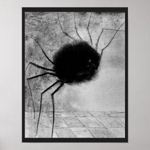 Leende spindel av Odilon Redon, Vintage Halloween Poster