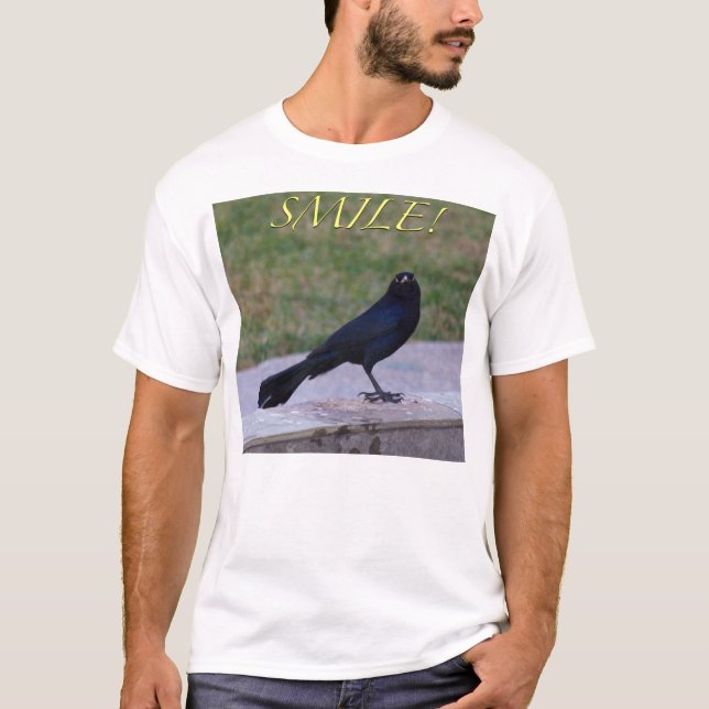 "Leende!", T-tröja - Underbar-Tailed Grackle Tee (Framsida)