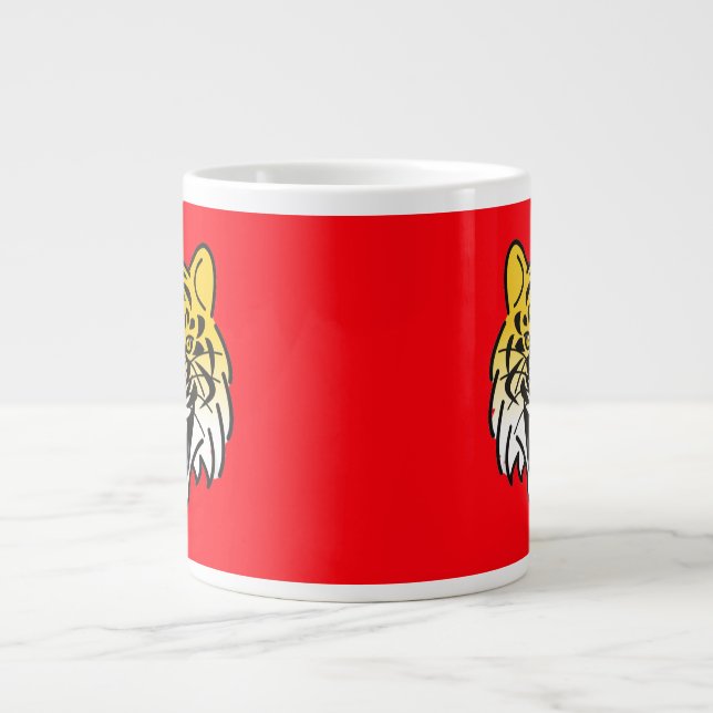 Leende Tiger Ansikte Konstverk-21876 Jumbo Mugg (Framsidan)