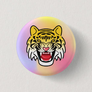 Leende Tiger Ansikte Konstverk-21876 Knapp
