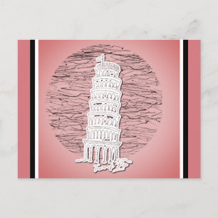 Leende Torn i Pisa Italien Rosa Travel Vykort