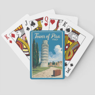 Leende Torn i Pisa Italien Travel Art Vintage Casinokort