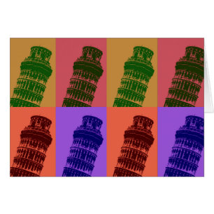 Leende Torn i Pisa Pop Art Hälsningskort