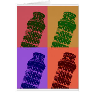 Leende Torn i Pisa Pop Art Hälsningskort