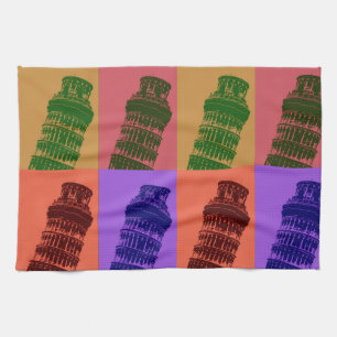 Leende Torn i Pisa Pop Art Kökshandduk