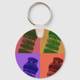 Leende Torn i Pisa Pop Art Nyckelring