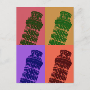Leende Torn i Pisa Pop Art Vykort