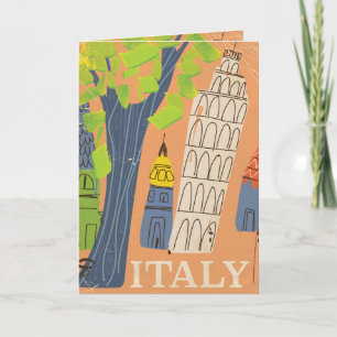 Leende torn i Pisa vintage resor poster Helgkort