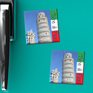 Leende torn i statyn Pisa och Putti Fontän Magnet