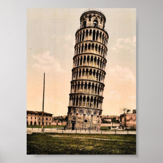 Leende Torn, Pisa, Italien Classic Photochrom Poster