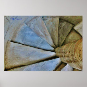 Leende trappa Torn Spiral, Poster Skriv ut