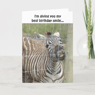 Leende Zebra Födelsedag Kort