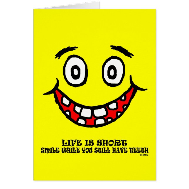 Leendestunder som du stillar, har tänder hälsningskort (Framsidan)