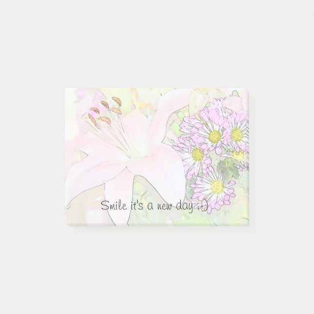 Leendet är det en ny dag postar noterar post-it block (Framsida)
