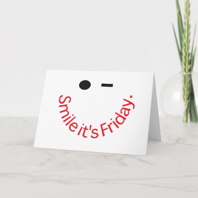 Leendet är det fredagen tack kort (Framsida)