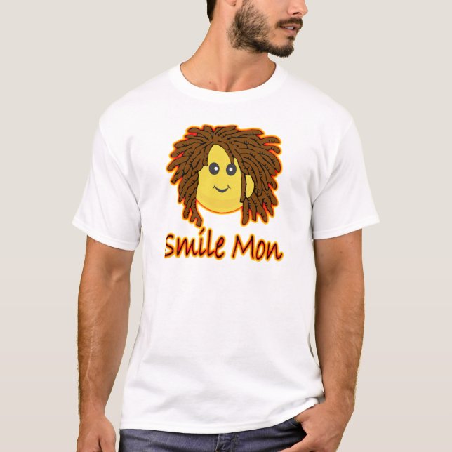 Leendet Måndag avfyrar Rasta ansikte T-shirt (Framsida)