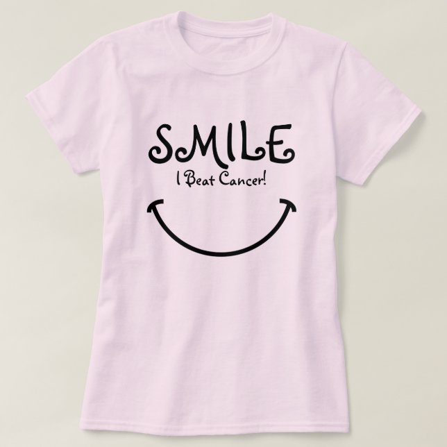 Leendet slår jag cancer t-shirt (Design framsida)
