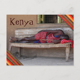 Leeping Masai Moran of Kenya Post Card Vykort