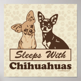 Leeps with Chihuahuas Hund Poster