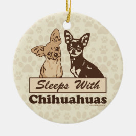Leeps with Chihuahuas Julgransprydnad Keramik